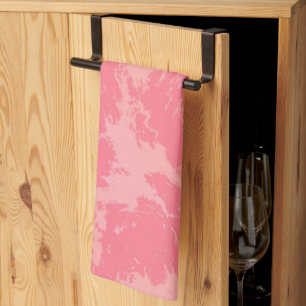 Pink Marbled Cloud abstract Kitchen Towel