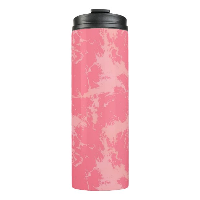 Pink Marbled Cloud abstract Thermal Tumbler (Front)