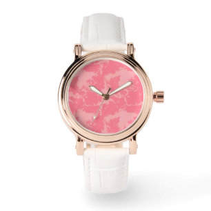 Pink Marbled Cloud abstract Watch