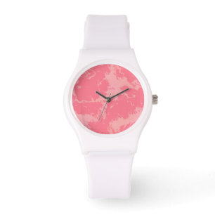 Pink Marbled Cloud abstract Watch