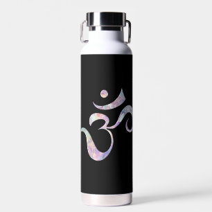 Pink Marbled Om Water Bottle