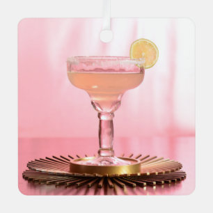 Pink Margarita Bridal Bachelorette Bridesmaid Metal Ornament