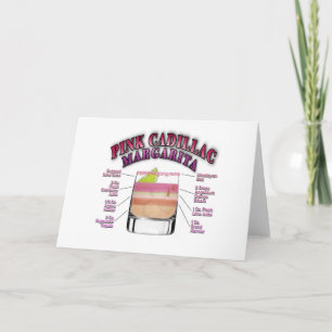 PINK MARGARITA Cocktail Recipe Art Greeting  Card