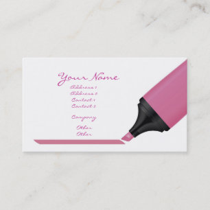 pink marker business card
