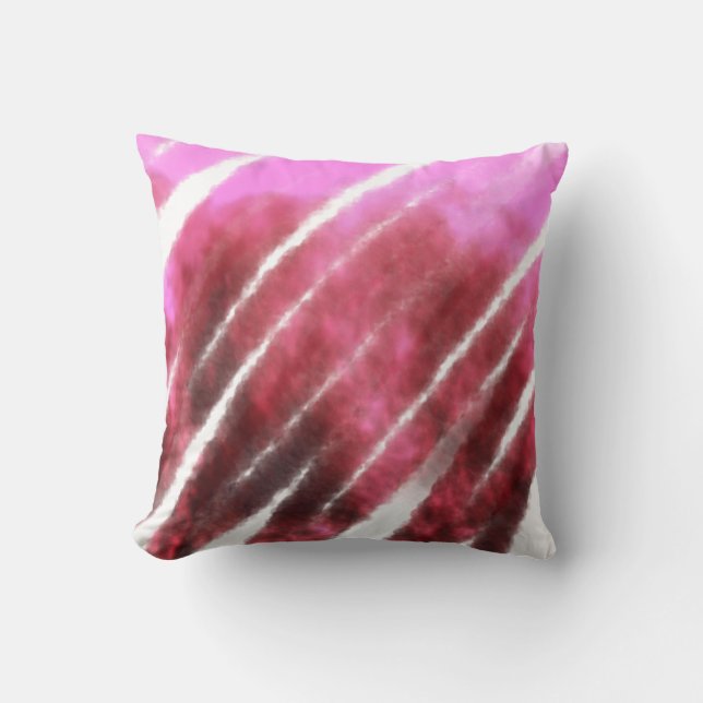 Pink marron watercolor abstract splashes pattern s throw pillow (Front)