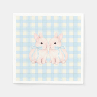 Pink Marshmallow Bunny Rabbits Easter Napkin