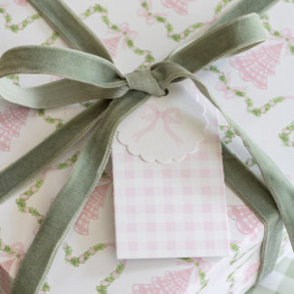 Pink Marshmallow Gingham Gift Tags