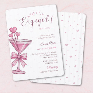 Pink Martini A Tiny Bit Engaged Bridal Shower  Invitation