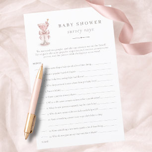 Pink Martini Baby Girl Shower Game Survey Says