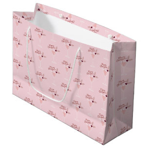 Pink Martini Christmas Large Gift Bag