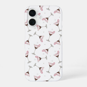Pink Martini Cocktail Pattern Festive Holiday iPhone 16 Case