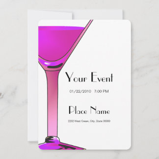 Pink Martini Cocktails Invitation Template