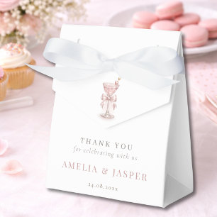 Pink Martini Coquette Bow Girl Baby Shower Party Favor Box