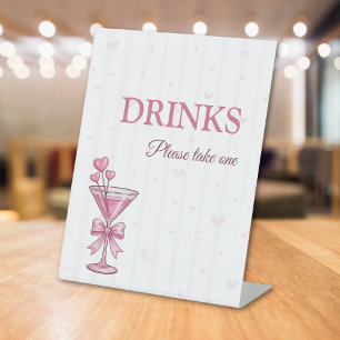 Pink Martini Drinks Table Sign A Tiny Bit Engaged 