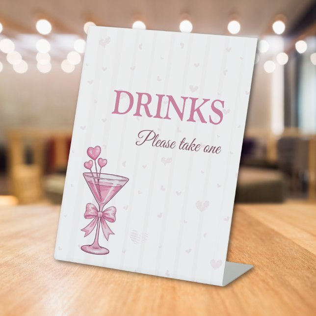 Pink Martini Drinks Table Sign A Tiny Bit Engaged  (Creator Uploaded)