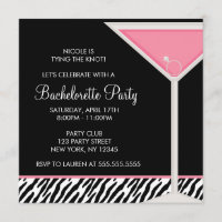 Pink Martini Glass Bachelorette Party
