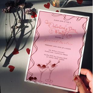 Pink Martini Glasse – Valentine’s Day Party  Invitation