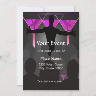 Pink Martini Ladies Night Cocktails Invitation