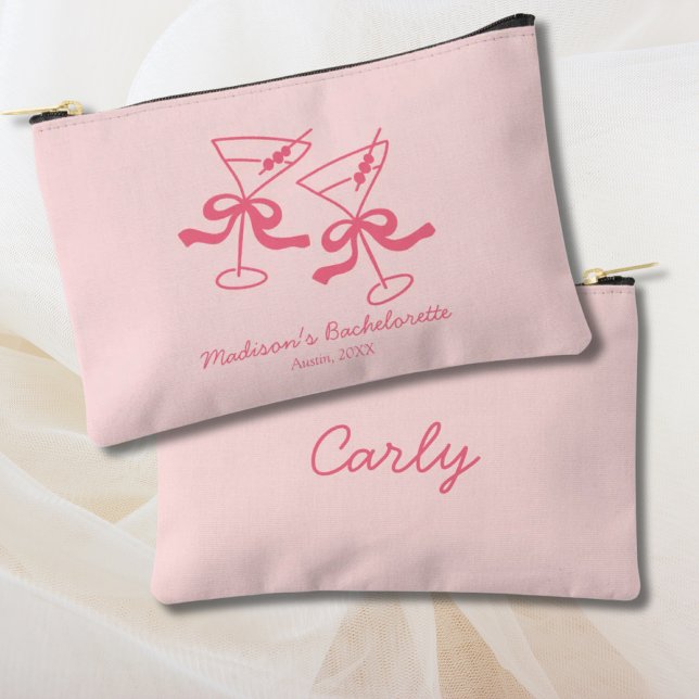Pink Martini Personalized Bachelorette Party Favou Accessory Pouch (Pink Martini Personalized Bachelorette Party Favor Accessory Pouch
)