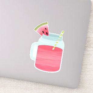 Pink Mason Jar Watermelon Lemonade Drink