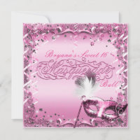 Pink Masquerade Mask Elegant Ball Party