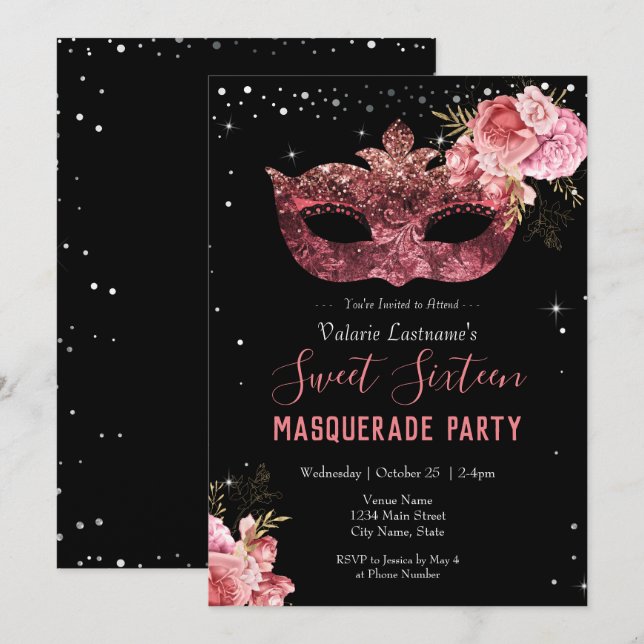 Pink Masquerade Sweet Sixteen (Front/Back)