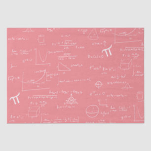 Pink Mathematic Formulas Equations Tissue Paper