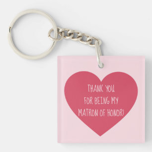 Pink Matron of honour token of appreciation Keychain