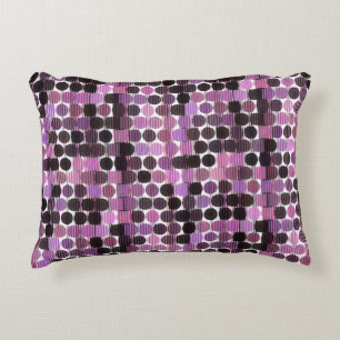 Pink, Mauve and black rose geometric Accent Pillow