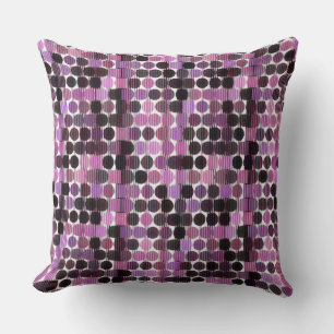 Pink, Mauve and black rose geometric Throw Pillow