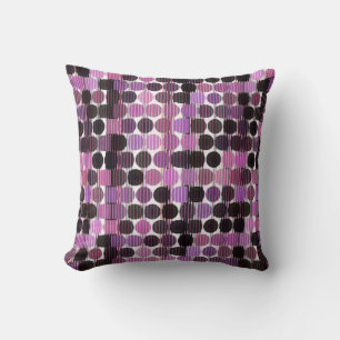 Pink, Mauve and black rose geometric Throw Pillow