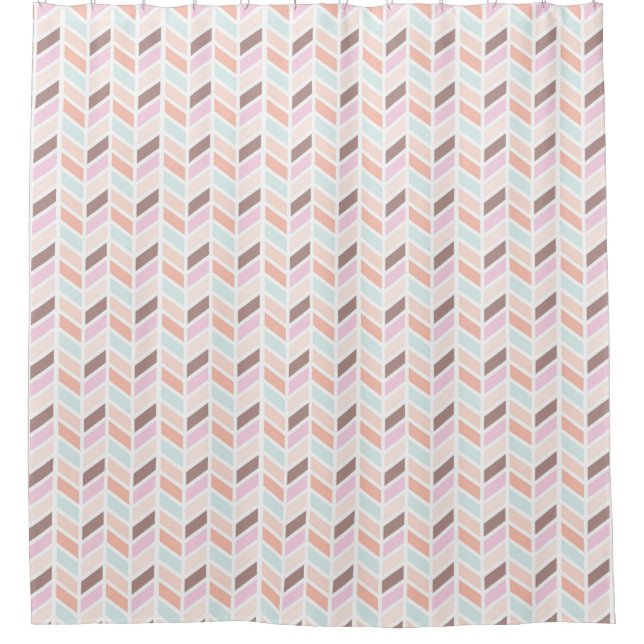Pink, Mauve, Blue Herringbone Pattern Design (Front)