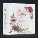 pink mauve burgundy flowers greenery album binder<br><div class="desc">beautiful pink mauve burgundy and white flowers with some green leaves botanical wedding photo album.</div>