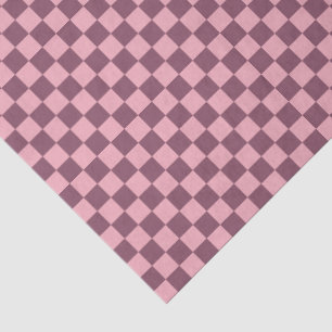 Pink Mauve Checkerboard Checkered Girly Retro Y2K Tissue Paper