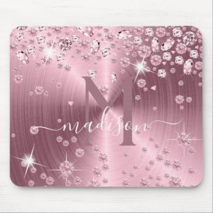 Pink Mauve Diamonds - Personalized Mouse Pad