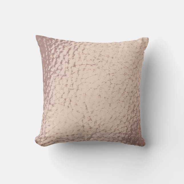 Pink Mauve Faux Leather Throw Pillow (Front)
