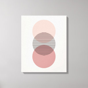 Pink & Mauve Minimalist Circle Wall Art Canvas