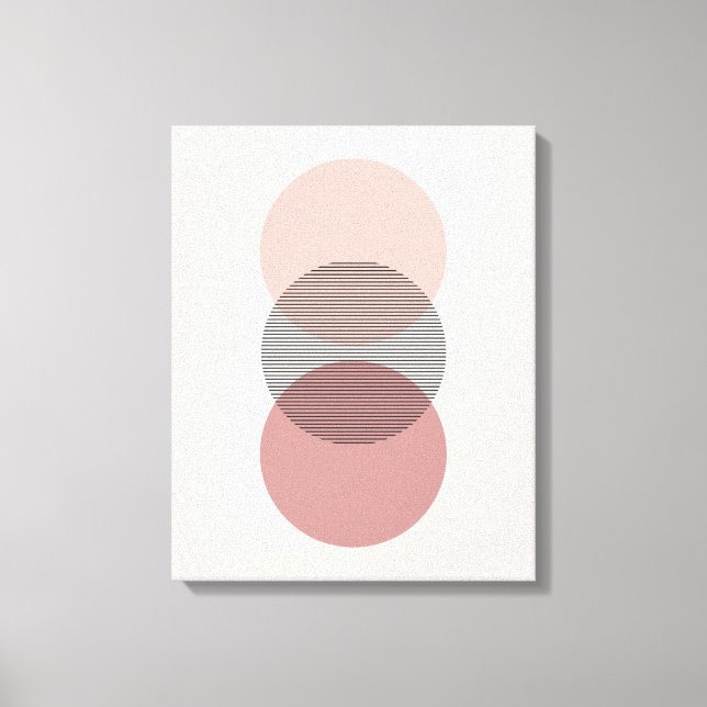 Pink & Mauve Minimalist Circle Wall Art Canvas (Front)