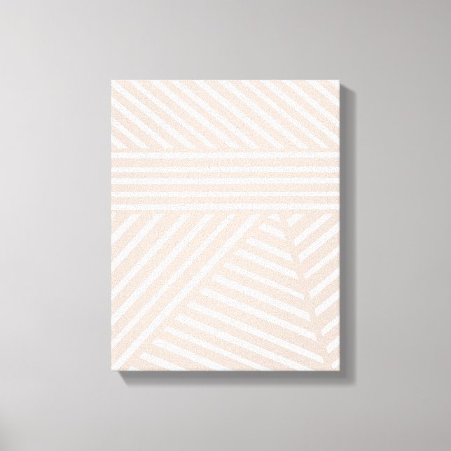 Pink / Mauve Minimalist Stripe Wall Art Canvas (Front)