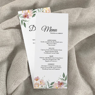 Pink Mauve Vintage Floral Dinner and Drink Menu
