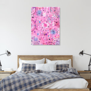 Pink Maximalist Abstract Art Canvas Print
