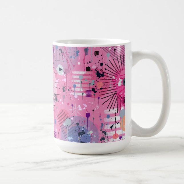 Pink Maximalist Abstract Art  Coffee Mug (Right)