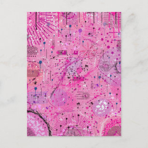 Pink Maximalist Abstract: Raspberry Sundae Postcard