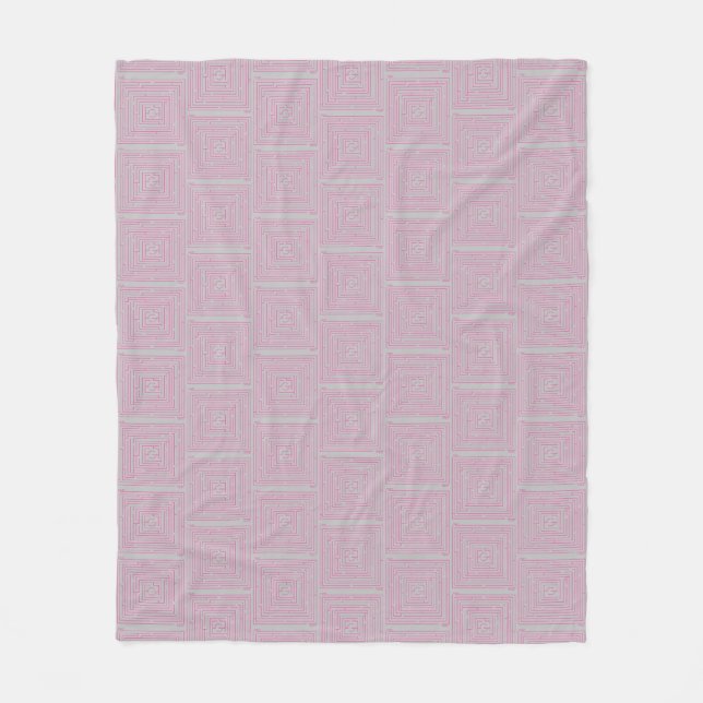 Pink Maze Fleece Blanket (Front)