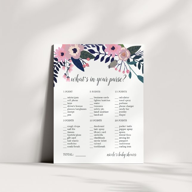 Pink Meadow Baby or Bridal Shower Purse Game (Creator Uploaded)