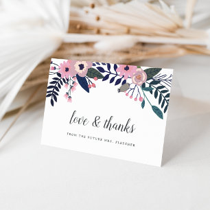 Pink Meadow   Elegant Floral Thank You Card