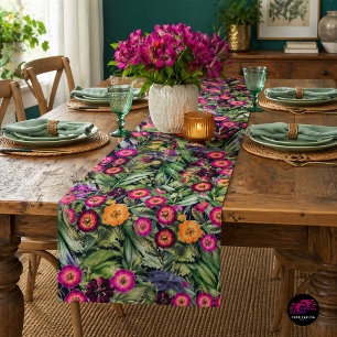 Pink Meadow Floral Short Table Runner