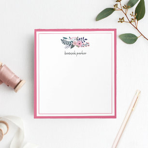 Pink Meadow   Personalized Floral Notepad