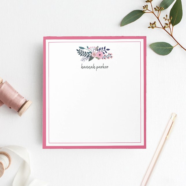 Pink Meadow | Personalized Floral Notepad (Creator Uploaded)