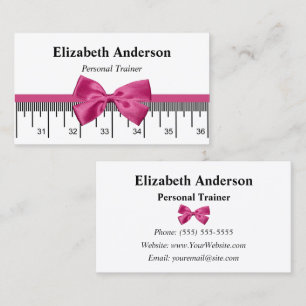 Pink Measuring Tape Trainer Business Card